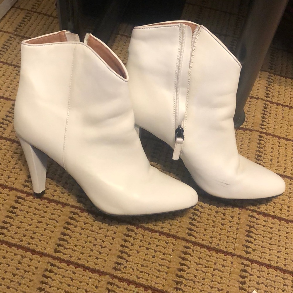 Halogen White Heeled Booties
